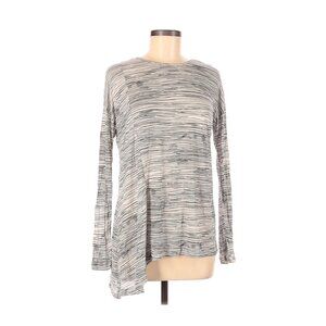 Kensie Striped Asymmetrical Hem Long Sleeve Top Size M